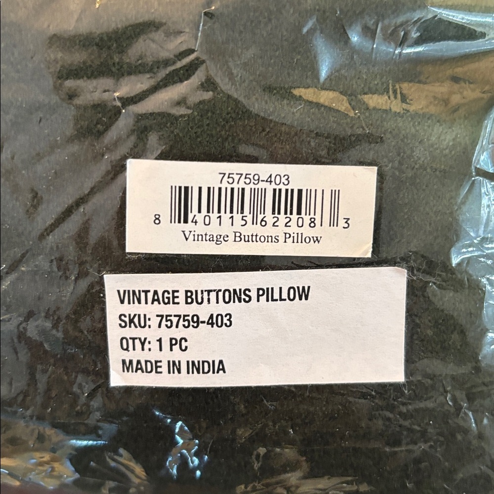 Retired Mackenzie Childs Vintage Buttons Pillow - Picture 4 of 8